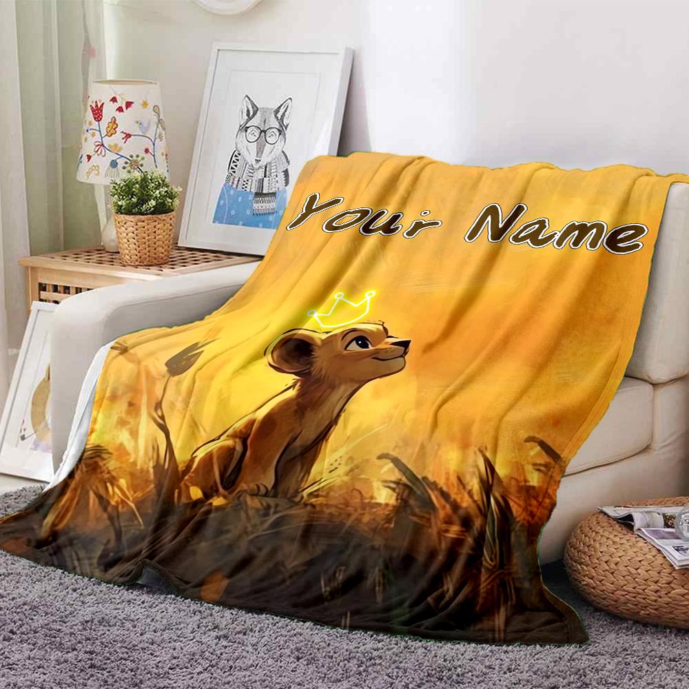 Custom Name "Simba's Journey" blanket for Couch & Bed, Plush Cozy Fuzzy Blanket Super Soft & Warm Blankets for Fall and Winter. 0908449