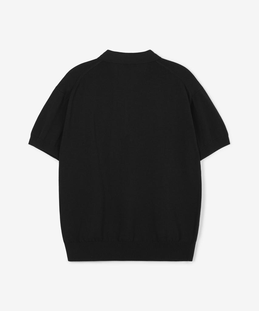 Tienjiti Hard Twist Washable Polo Knit (Black) Tnsw6E201Bk