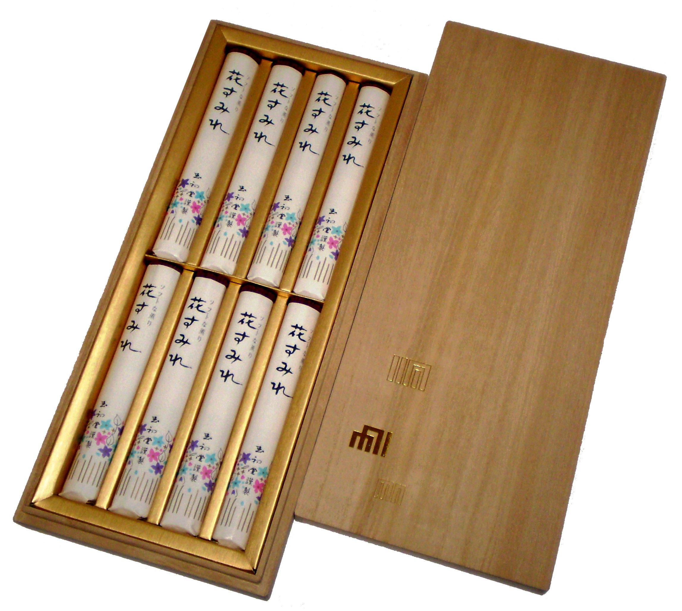 

Tamahatsudo incense Hana 8 short paulownia box sticks, Sumire, pieces, #6081