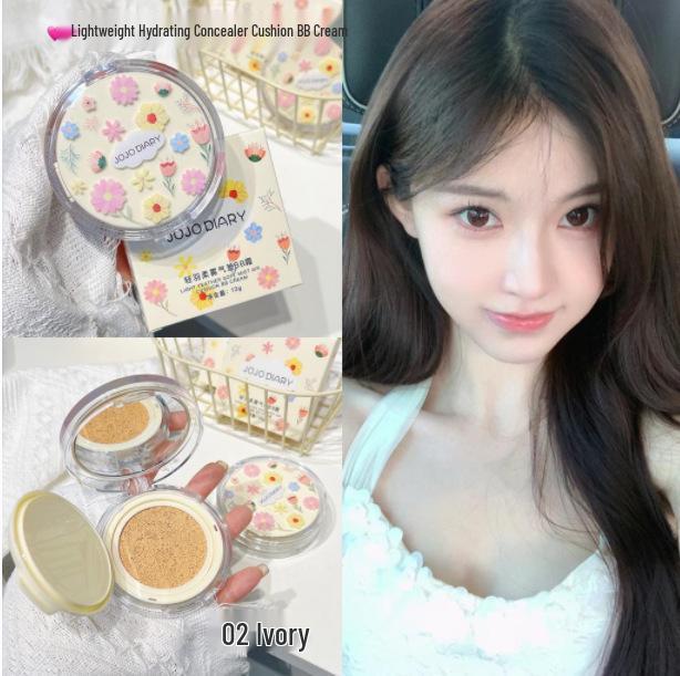 JOJO DIARY Light Feather Cushion: Long-lasting, Moisturizing, Non-Transfer, Crease-Resistant, Waterproof & Sweatproof BB Cream Concealer