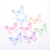 50Pcs 3D Organza Fabric Butterfly Appliques Gradient Color Double-Layer Simulation Mesh Butterfly Patch Translucent