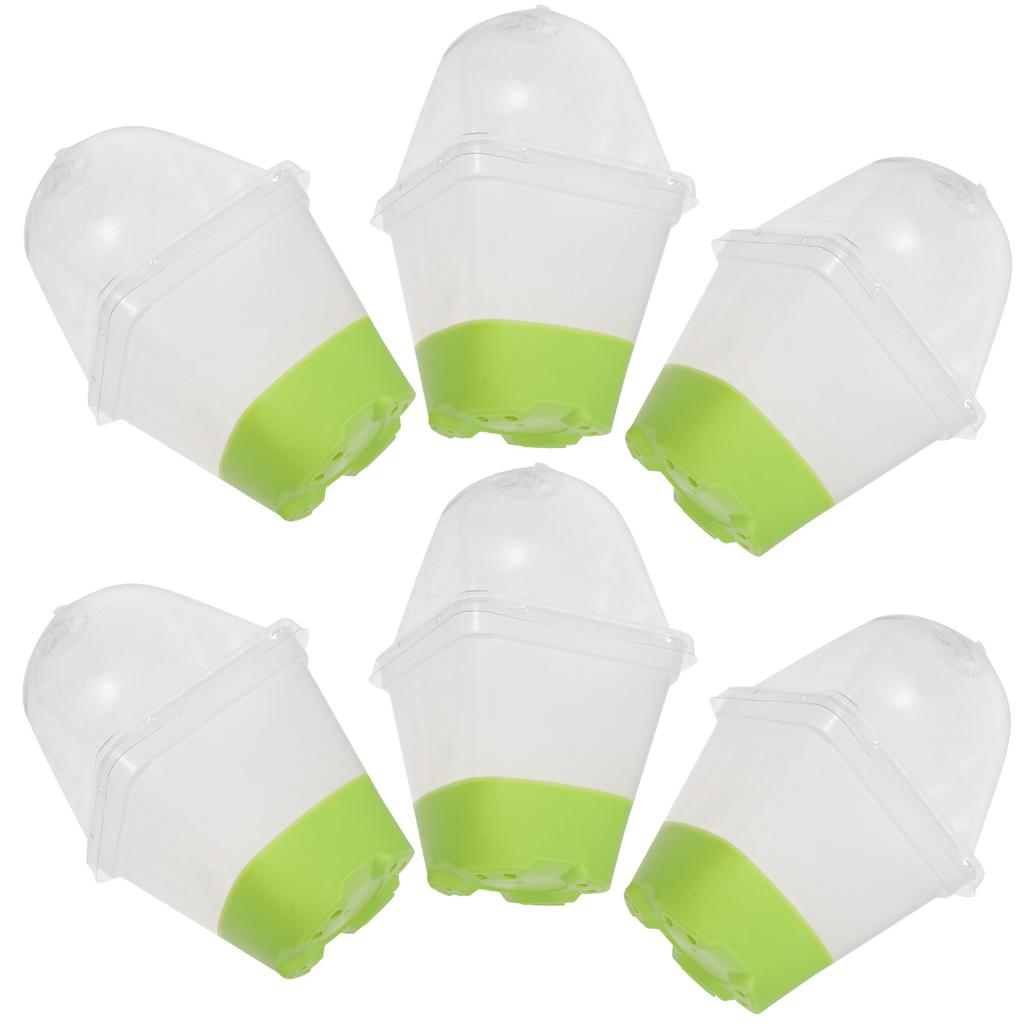 6Sets Nursery Pots for Plants Planter with Humidity Dome Plant Labels with Drainage Holes for Vegetable Propagation Root Cutting