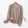 Women's Loose Cable Knit Cardigan - Thin Velvet Wool Sweater