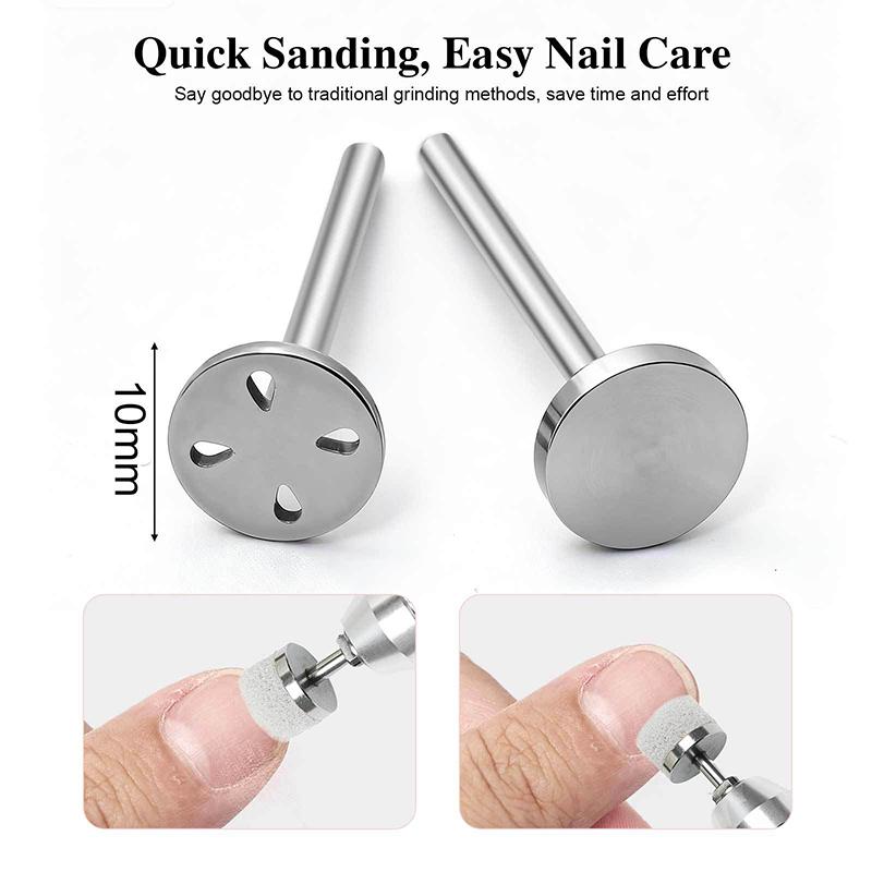 50Pcs 10 Mm Self-Adhesive Replaceable Sponge Buffing Pads Stainless Steel Disk For Pedicure Polish Accessories