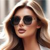 Fashion Luxury Brand Designer Sunglasses Women Square Letter Elegant Cute Shades Glasses Outdoor Trendy Travel Sunglasses