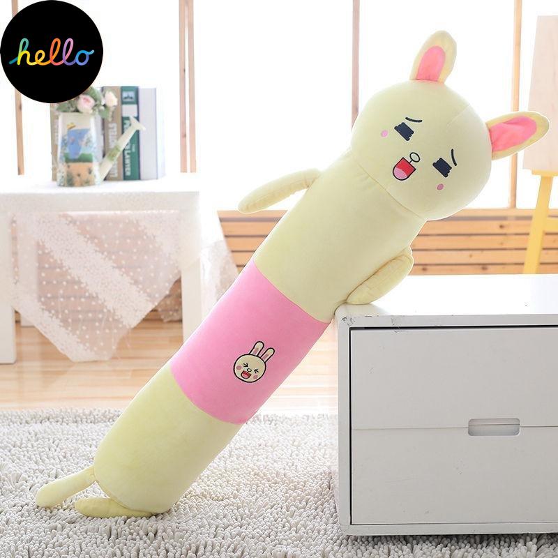 Long Strip Pute Sylindrisk Plysj Sovepute Avtagbar Vaskbar Seng Sovepute