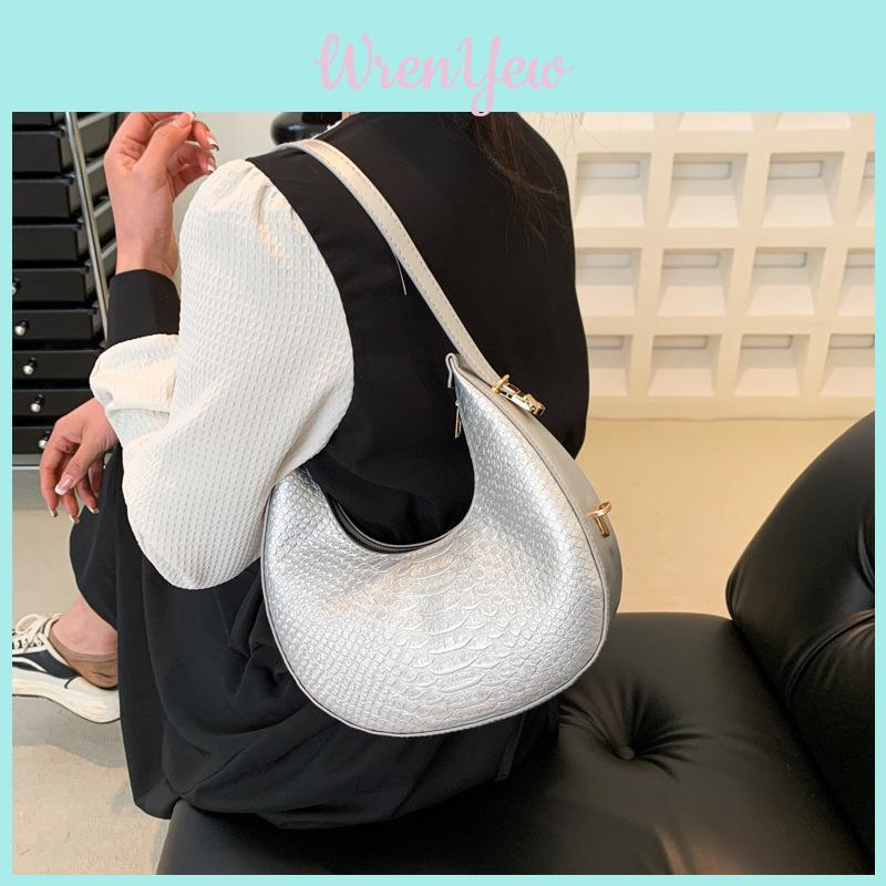 Retro Minimalist Crescent Bag 2023 New Women's Bag Street Fashion Shoulder Bag Trendy Armpit Bag