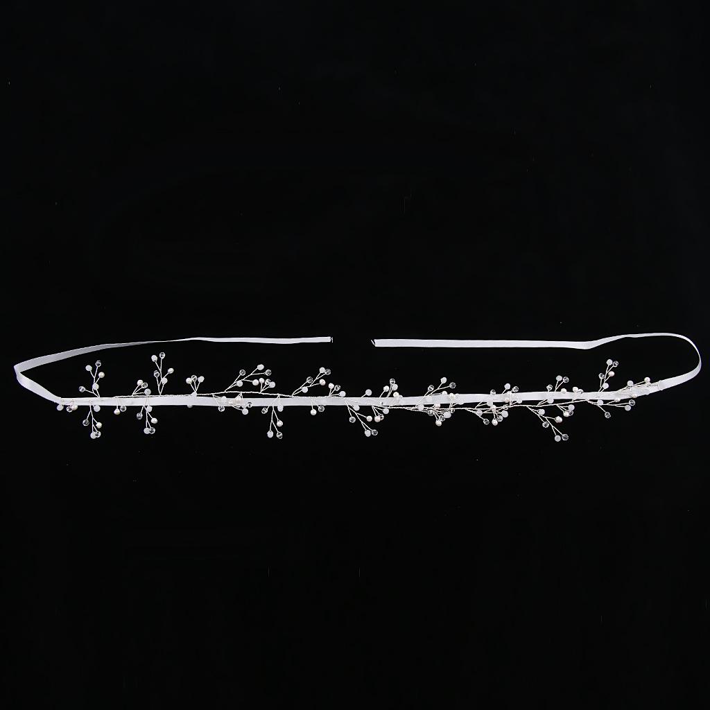 Graceful Bridal Leaves Flowers Rhinestone Headband Prom Accessories - As Described,