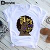 Women Black Queen White Print T Shirt Girl Harajuku 90S Clothes Female Summer Tops Tee Drop
