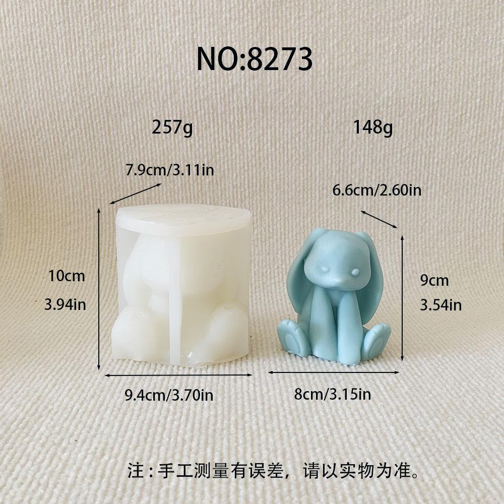 

3D Long-eared Rabbit Silicone Mold Handmade Sitting Rabbit 3D Bunny Scented Candle Mould Soap Resin Crafts Mold Easter Gift