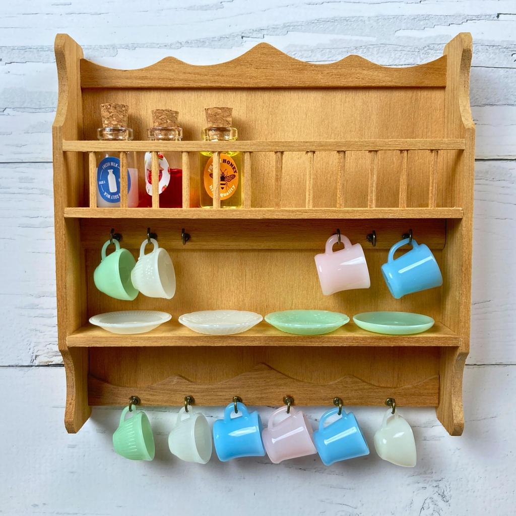 Maßstab 16 Miniatur-Getränkehalter, Hellbraun, Wandmontiertes Regal, Holz, Puppenhausmöbel, Einrichtungszubehör, Fotografie-Hintergrund, Figur