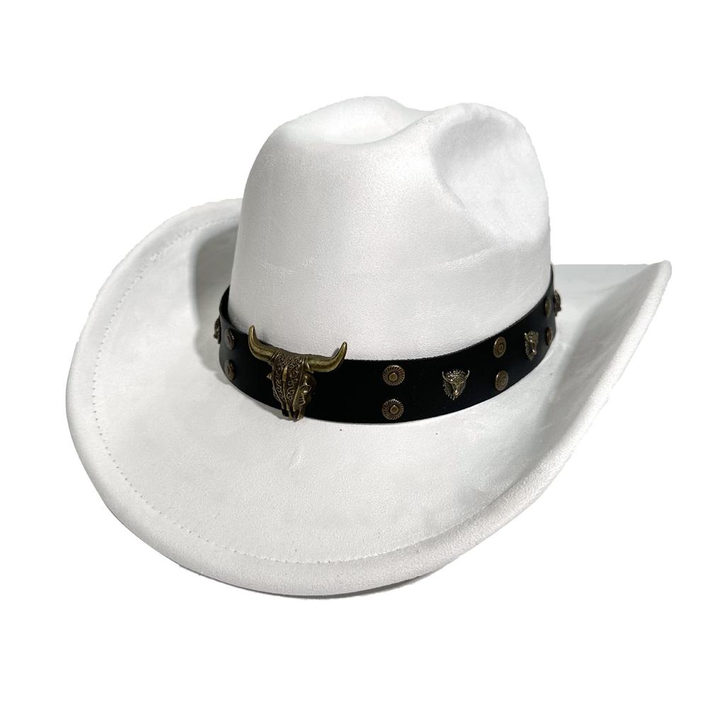 New Ethnic Minority Style Suede Western Cowboy Hat Men And Women Couple Big Edge Top Hat Jazz Hat