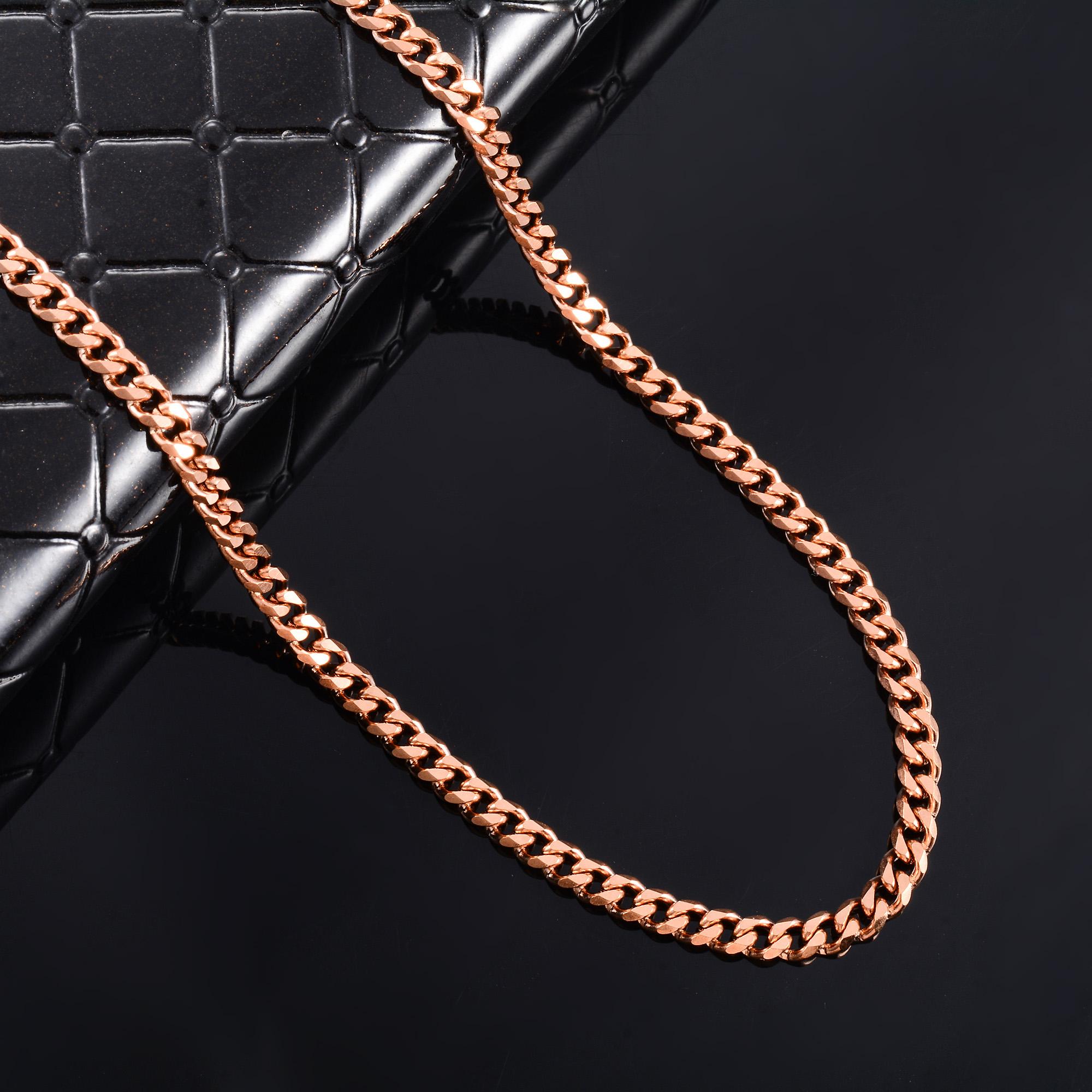 

Нержавіюча сталь Намисто для чоловіків Ланцюг Зв язка Кубинський ланцюг Жінки На шию Чокер Покриття кольору рожевого золота Масивний Металевий Ювелірний аксесуар 51cm or 20 inches