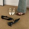 2025 New Autumn and Winter Pointed One-word Belt Buckle Niche Mary Jane Women's Single Shoes, Light Mouth Outer Wear, Evening Women's Shoes