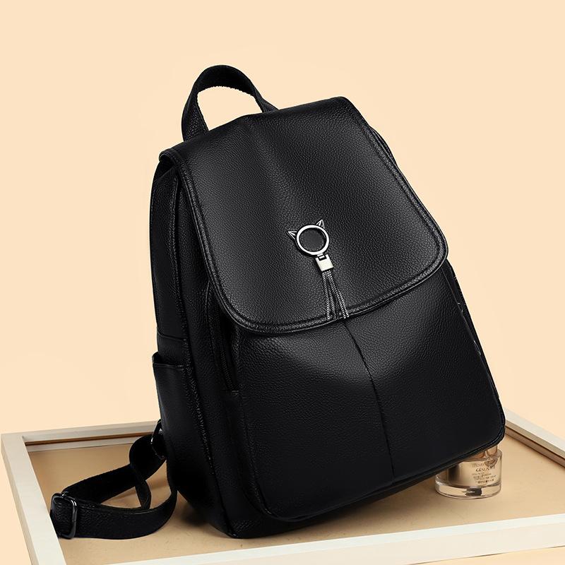 Atmospheric backpack women's new versatile casual Korean version large-capacity soft leather fashion travel women's bag