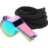Subcontract High-quality Stainless Steel Rope Colorful Whistle Outdoor Survival Life-saving Coach Football Referee Whistle