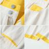Summer Simple High Waist Fashionable Thin Loose Straight Jeans White Paneled Capris Women Pants