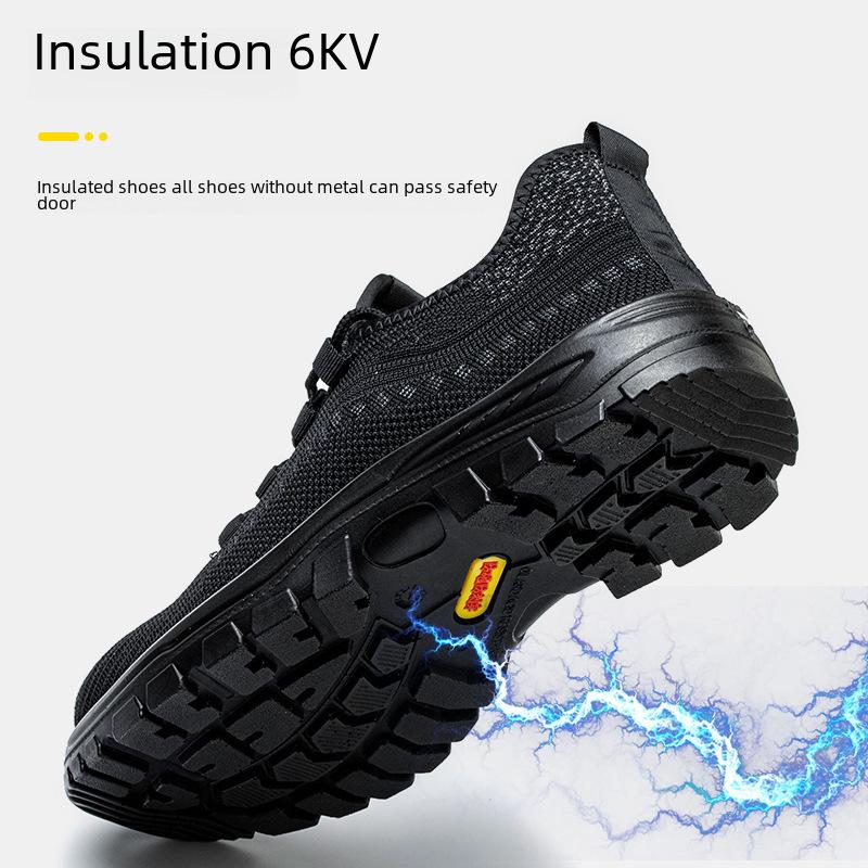 Sicherheitsschuhe für Herren: Leicht, Atmungsaktiv, Abriebfest, Stoßfest, Durchstichfest Elektriker Isolierschuhe, Sicherheitskontrollfreundlich