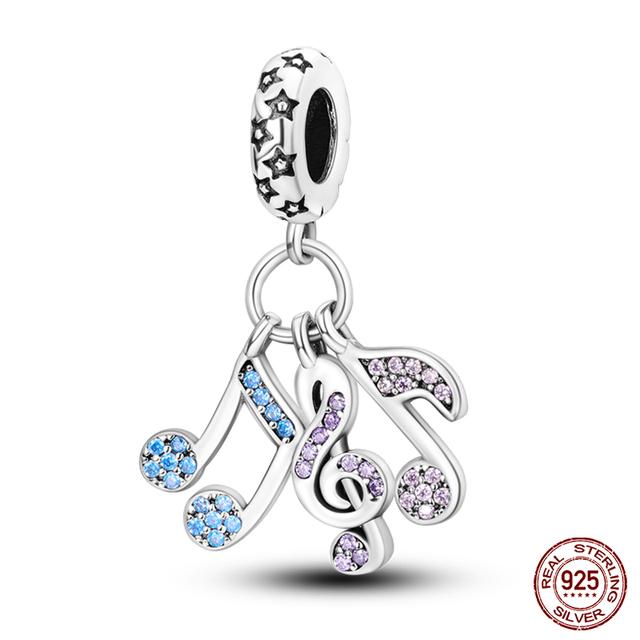 Fit Fasion 925 Bratara originala 100% argint 925 stralucitor colorat zircon Breloc inima margele cadou rafinat bijuterii DIY