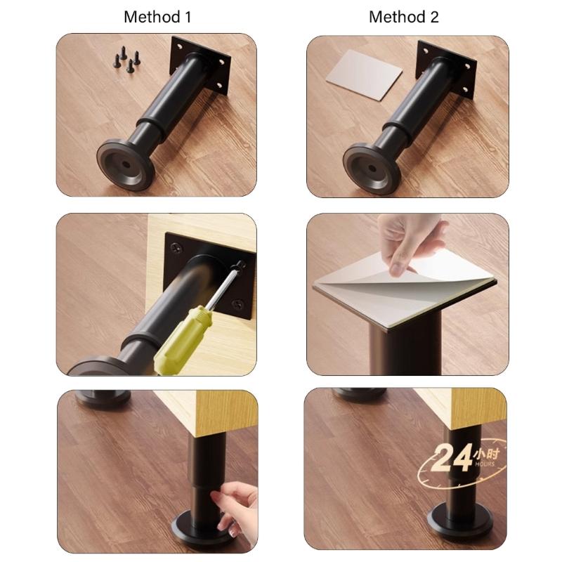 4pcs Adjustable Furniture Rise Steel Telescoping Support Adjustable Simple Use for Various Furnishings