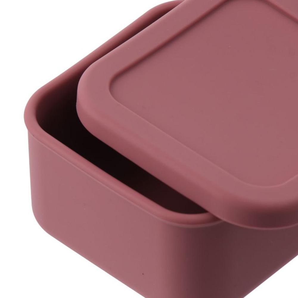 3pcs Green/Yellow/White/Blue/Red Square Silicone Crisper Silicone Portable Silicone Lunch Box  Kid