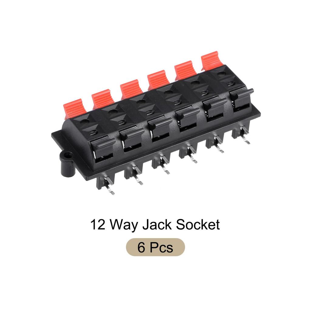 Rebower Spring Push Release Socket Speaker Terminal Connector Speakers Audio mm Red Black 6pcs 12-Position [For & Players] - 2.3 / & /