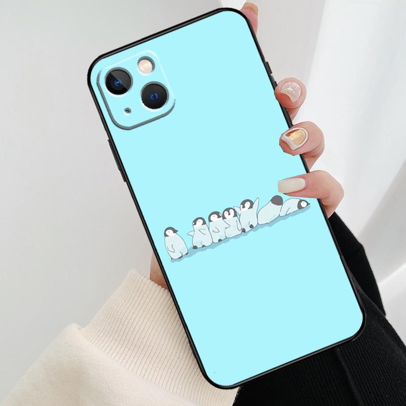 Cute Penguin Pattern Phone Case For iPhone 17 Pro Max 15 14 13 11 12 16 Pro Max Mini 15 16 Plus 16e 17 Air Cover