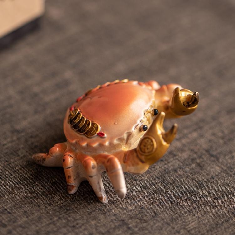 Granchi Unici che Cambiano Colore Pet da Tè Resina Atossica Ornamento in Miniatura Per Styling d'Interni Decorazioni per Cerimonia del Tè