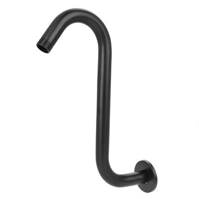 8in 201 Stainless Steel High Rise S Curved Shower Extension Arm G1 2 Bathroom Accessory Black