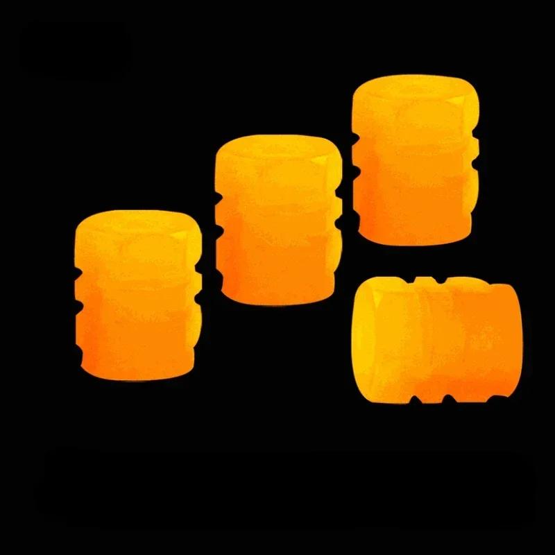 

8PCS Luminous Tire Valve Caps Motorcycle Bike Wheel Nozzle Dustproof Tyre Valve Stem Fluorescent Night Glowing Car Accessories