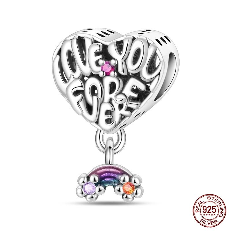 New Black/Red/Blue/Green/Purple Heart Series For Original Bracelet Bead Charm 3Mm Diy Necklace Pendant Accessories