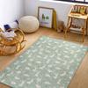 Bunny In The Forest Green Baby Room Rug Kids Room  Handmade Kid's Carpets Handmade Kids Room Rug Cute Rabbit Baby Rugs