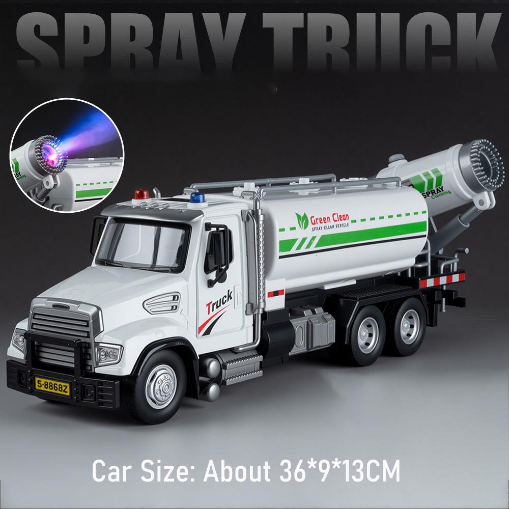 1:32 Alloy Fire Engineering Vehicle Series Model Diecast Car Toys Water Truck Doors Opened Rubber Tires Container Festival Gifts