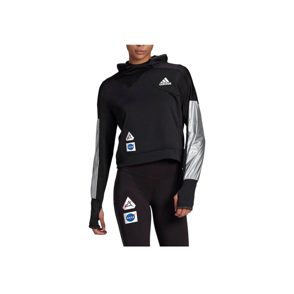 adidas Women's Black Space Hoodie Running Sweatshirt GK6994
