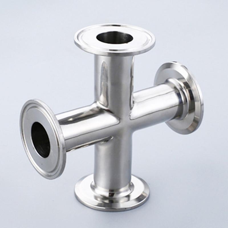 2,5 "rohr OD 57 63mm Edelstahl SS304 4 Weg Kreuz Sanitär Fitting Tri Clamp Ferrule OD 77mm Homebrew