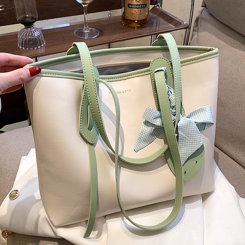 New Women PU Leather Simple Handbags Vintage Ladies Casual Large Capacity Shoulder Bag Fashion Commute
