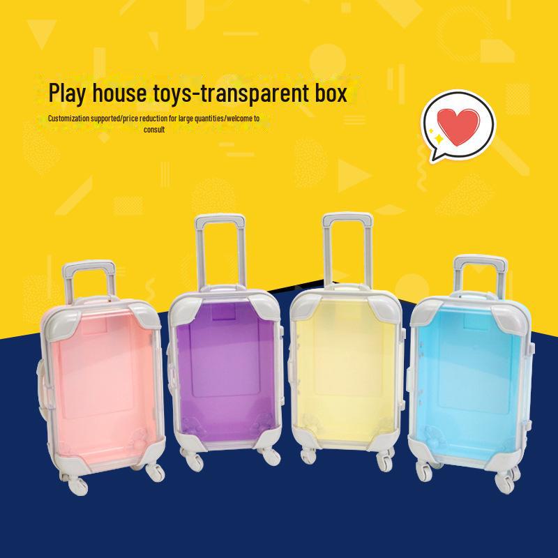

Compact Transparent Makeup and Eyelash Storage Trolley Case рожевий
