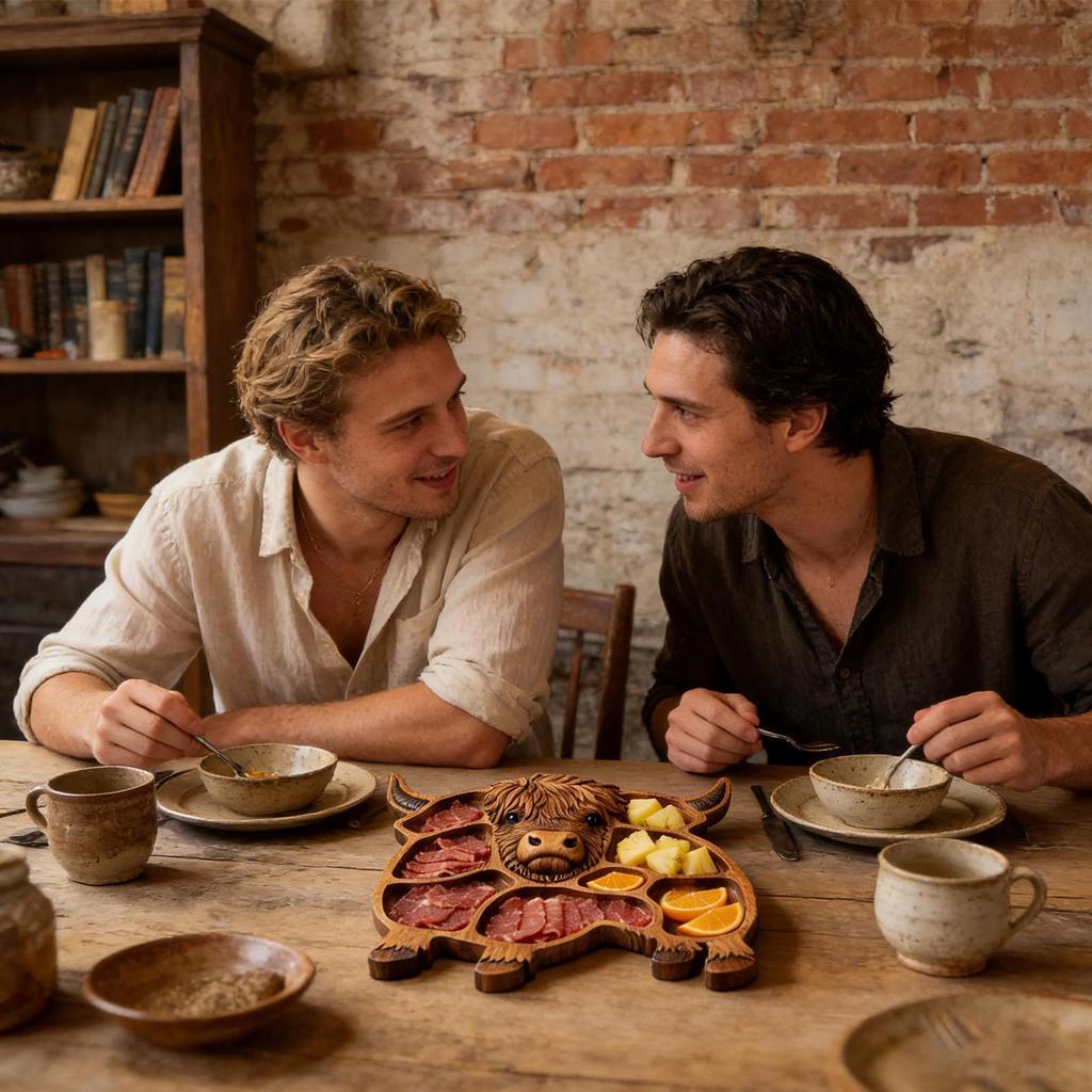 Cow Charcuterie Platter Kitchen Table Fruit Snack Platter Wooden Decorative Tableware for Home Party Banquet