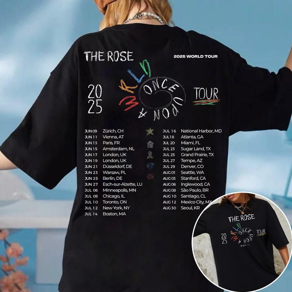 The Rose Once Upon AWRLD World Tour 2025 T-shirt  The Rose WRLD Road Map Shirt Unisex T-Shirt XL