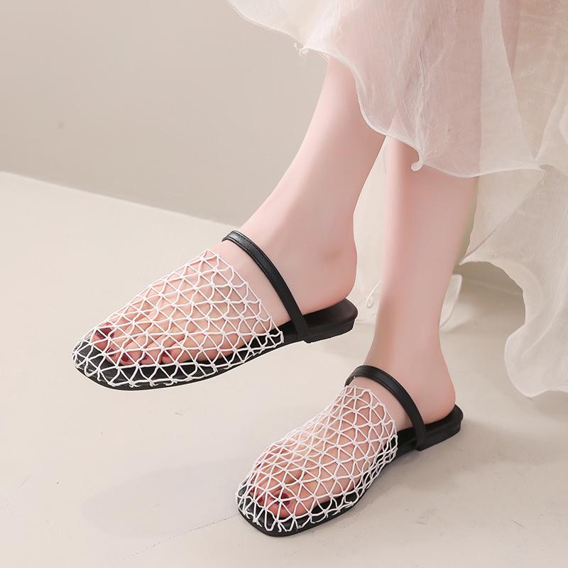 Fashion Shoes Fretwork Heels Slippers Women Summer Slides Cover Toe Pantofle 2025 Rome Female Shoes Womens Slippers Outdoor Slides Fretw