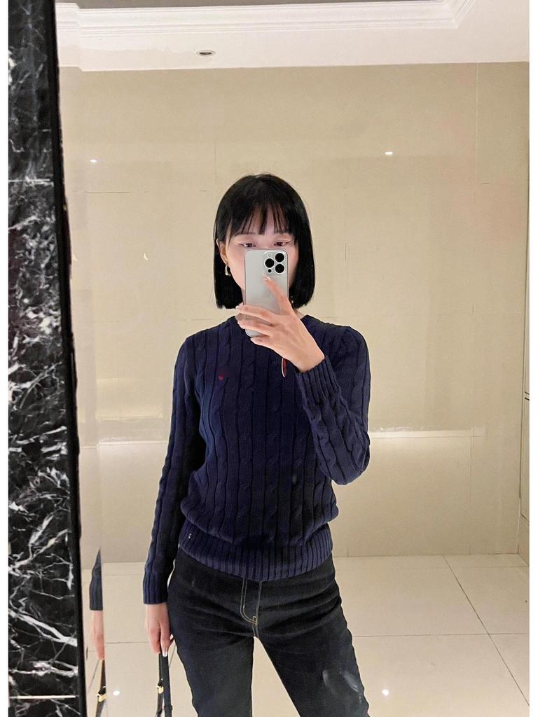 High-End Ralph Lauren Damen Herbst Pony Strickpullover - Eleganter Lässiger Stil
