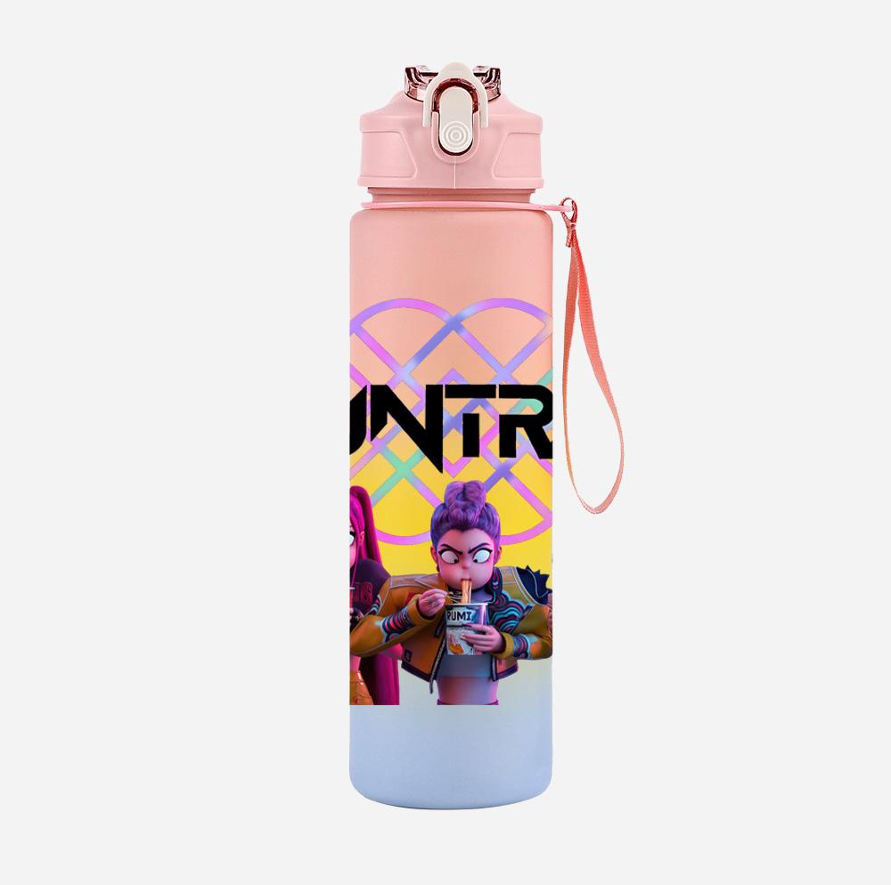 Cartoon K-Pop Dämonenjäger Bedruckte 750 ml Wasserflasche Große Kapazität Trinkbecher Tragbarer Outdoor-Sport Wasserbecher Kindergeschenk