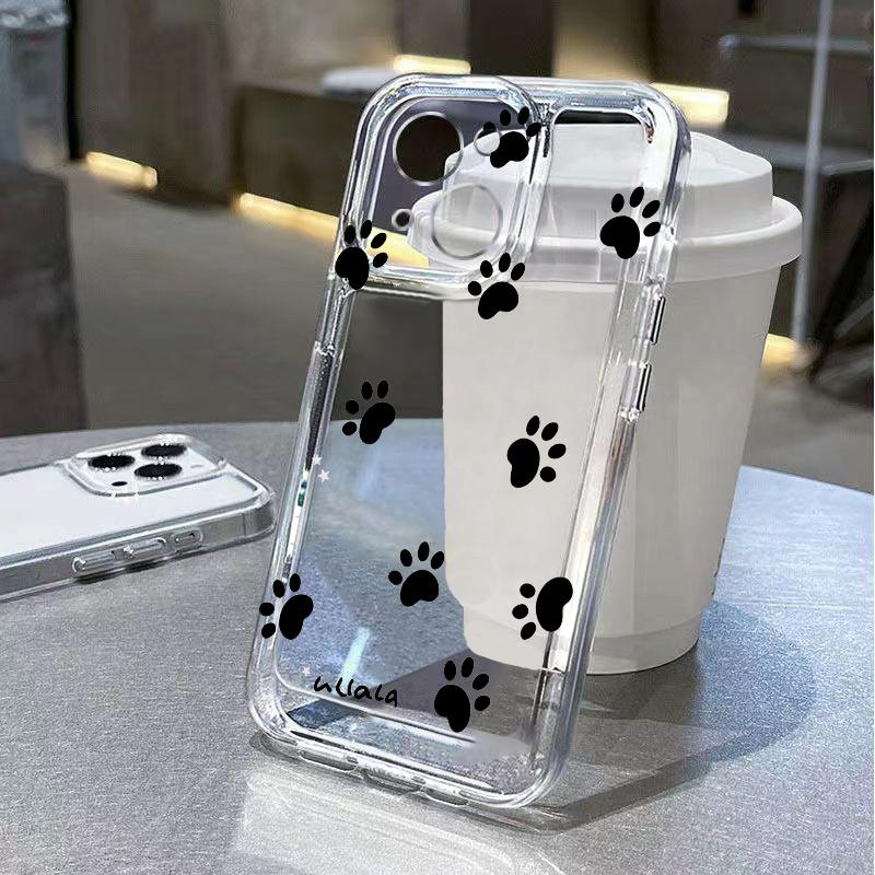 Dog Paw Phone Case for iPhone 17 Air 16 15 14 13 12 11 Pro Max Plus Mini X 8 7 Soft Transparent Cover Fundas Accessory