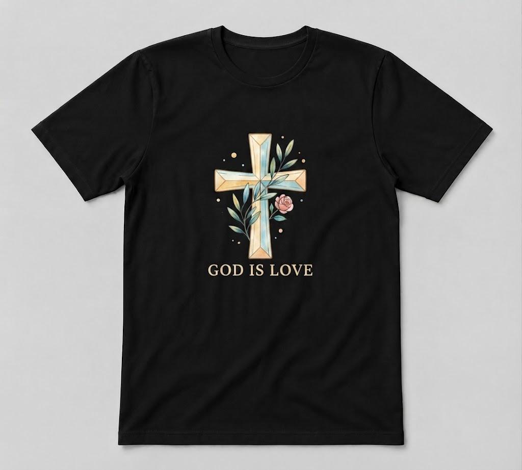 God Is Love Christian Faith Based Religious Jesus Unisex Black unisex T-Shirt