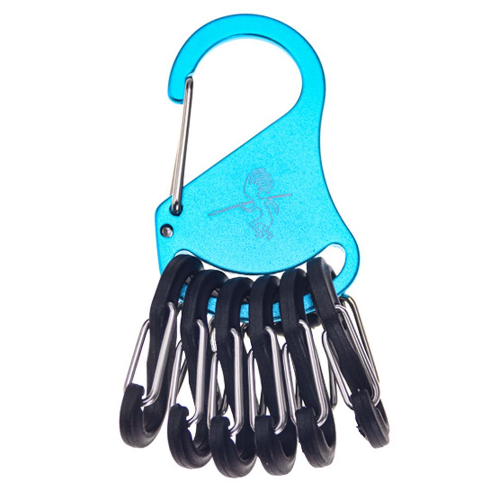 

1PcsTactical Aluminum Alloy Chem Light Holders Carabiner Clip With 6 S-Biners Glow Sticks Key Storage Buckle For Outdoor Camping синій