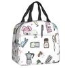 Custom Doctor Nurse Medical Medicine Insulated Lunch Tote Bag for Women Portable Thermal Cooler Food Lunch Box School