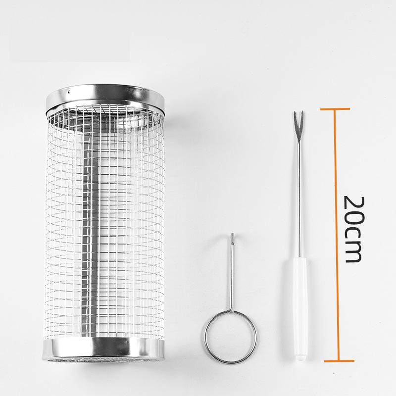 

Клетка для барбекю, трубка для барбекю, вращающаяся корзина для барбекю из нержавеющей стали, круглый ролик для барбекю, сетка для барбекю, уличные аксессуары для барбекю small