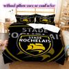 Stade Rochelais rugby Pattern Bedding,Quilt Set Quilt Cover Pillowcase Home Birthday Gift (1*duvet cover+2*pillowcase,without core)