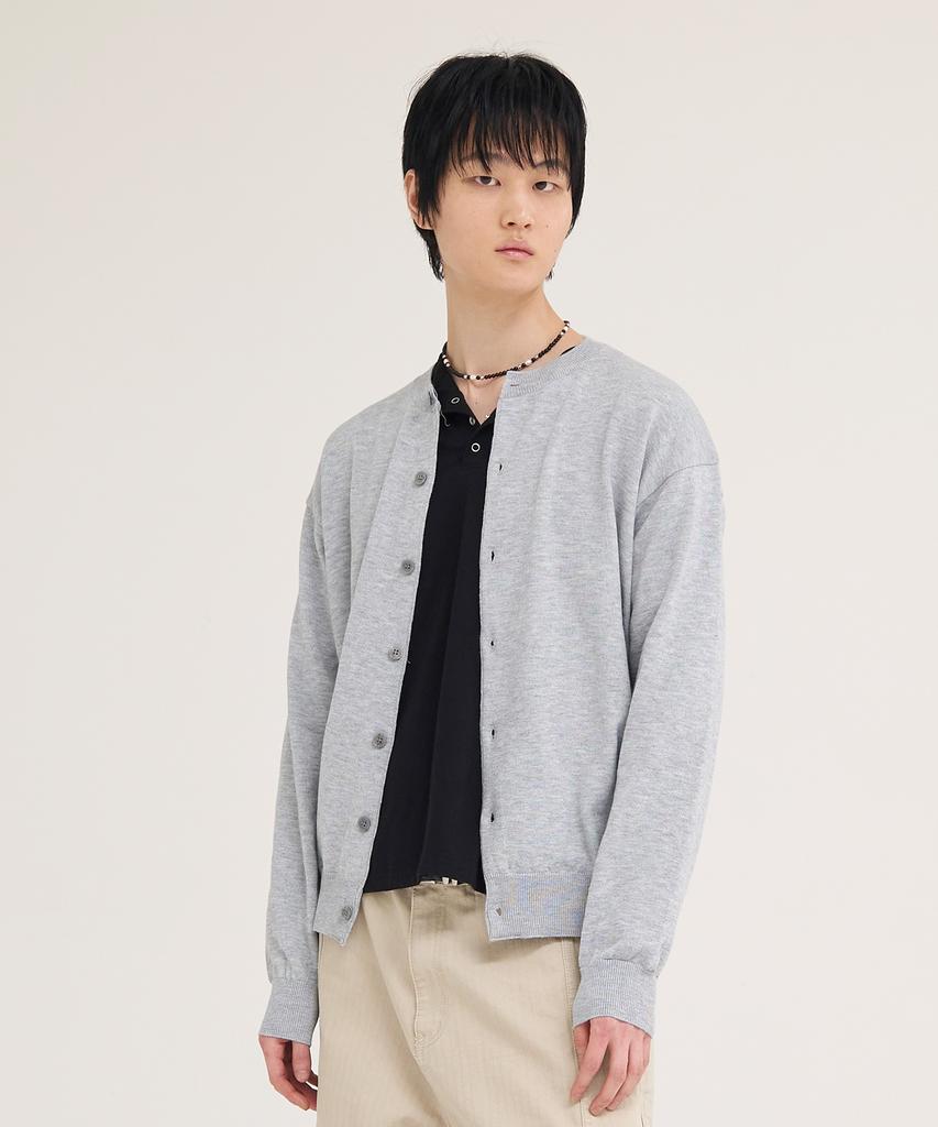 Akecii Andy Soft Cardigan_Melange Grey