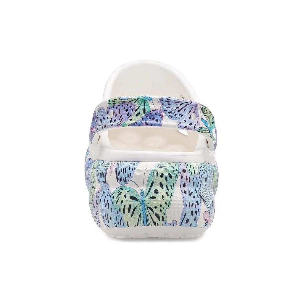Crocs Breathable Round Toe Butterfly Thick Sole Clogs Unisex Footwear White 208258-94S